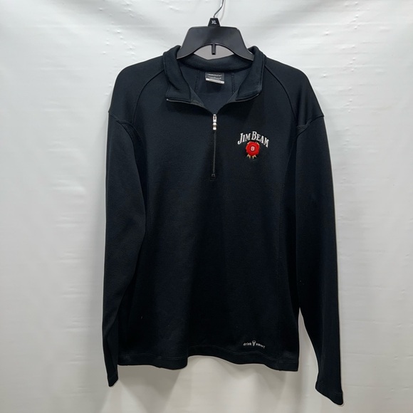 Nike Golf Jacket Mens Large Blue Jim Beam Quarter Zip Cotton Blend Logo - Picture 1 of 15